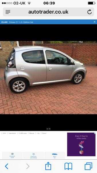 0 tax Citroen C1 2014 immaculate condition still under warrenty low mileage