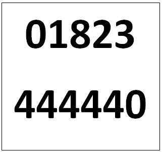 01823  444440 - Memorable Taunton Telephone Number - 249 connection 20 per month