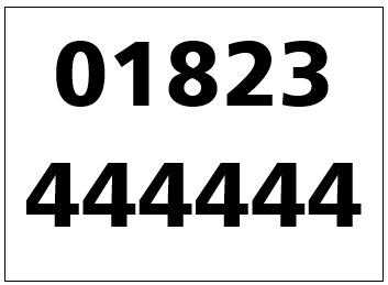 01823444444 Taunton Telephone Number - 50 per month or 3,000 one-off