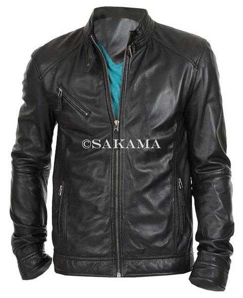 039Super Stylo039 Branded Real Leather Jacket For Men in Black