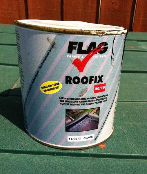 1 LITRE BLACK ROOFIX 2010 INSTANT WATER PROOFING ( NEW, UNUSED )