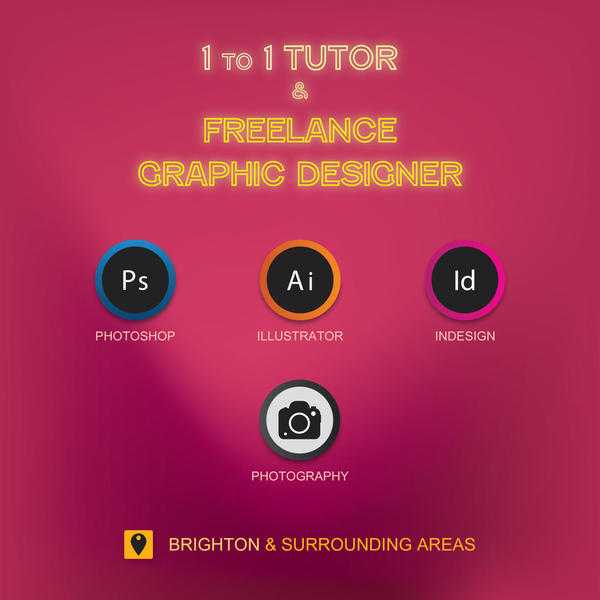 1 to 1 Tutor and Freelance Graphic Designer Photoshop  Illustrator  InDesign - Brighton