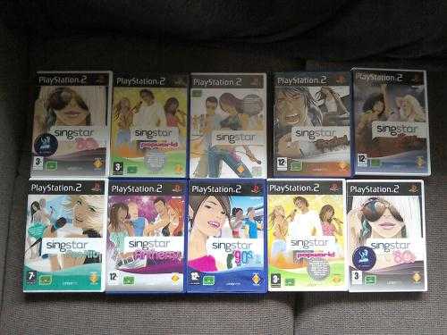 10 singstar games for PS2 no mics