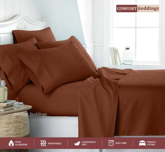 100 Egyptian cotton queen sheet set deep pocket 600 thread count white, king, red, solid exotic bed