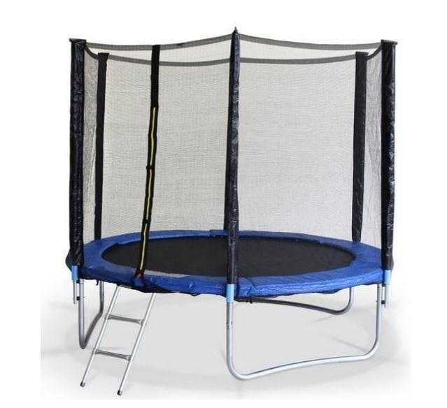 10FT Trampoline With Safety Net Enclosure Ladder Rain Cover