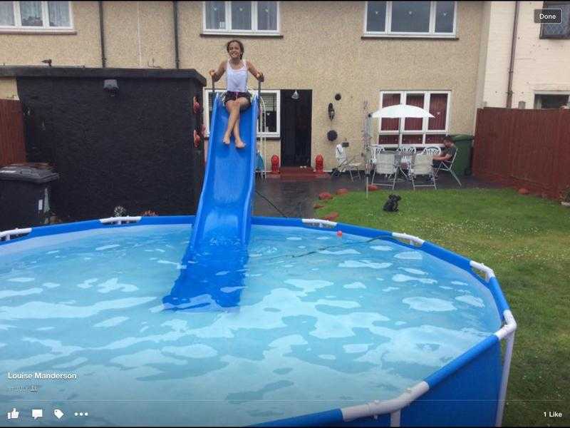 12 ft swimming pool and pool side for above ground and in ground slide