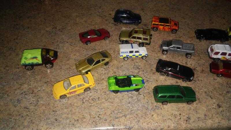 16 small matchbox cars