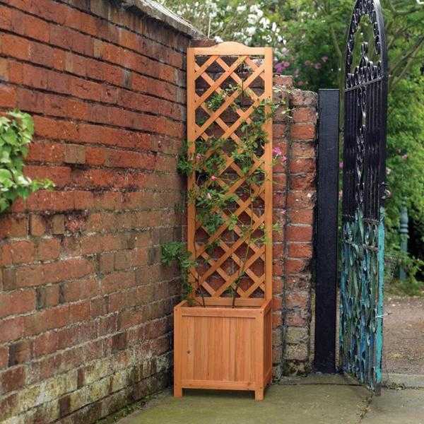 1.6m Square Wooden Planter Climber with Thin Back Trellis (New  FREE Local Delivery)