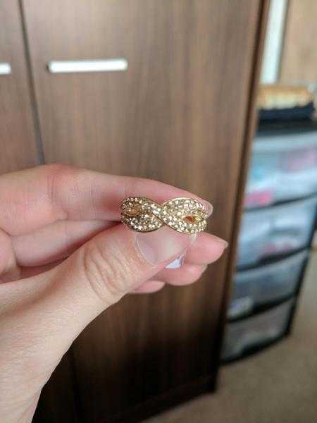 18ct gold plated cubic zirconia crossover rings