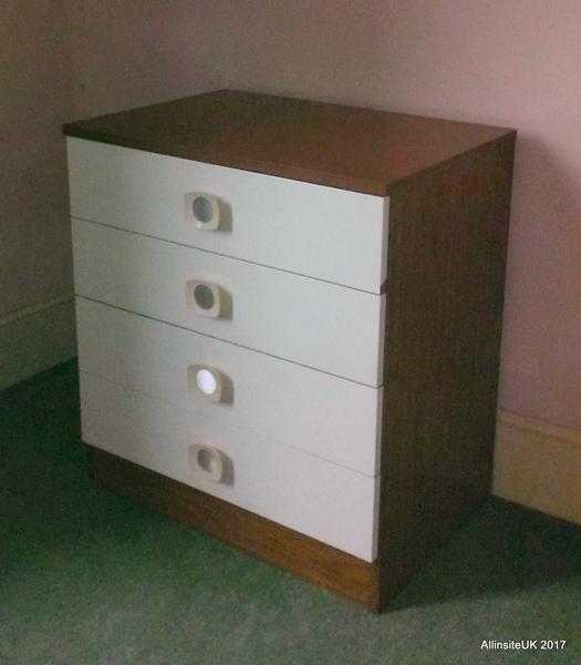 1970s chest of 4 draws retro vintage style