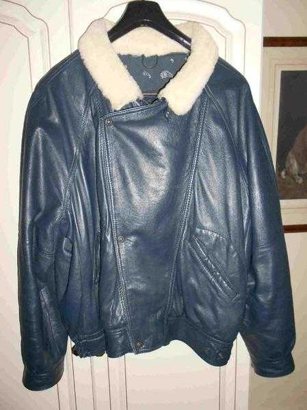 1970s VINTAGE JAEGER MENS LEATHER BOMMER JACKET