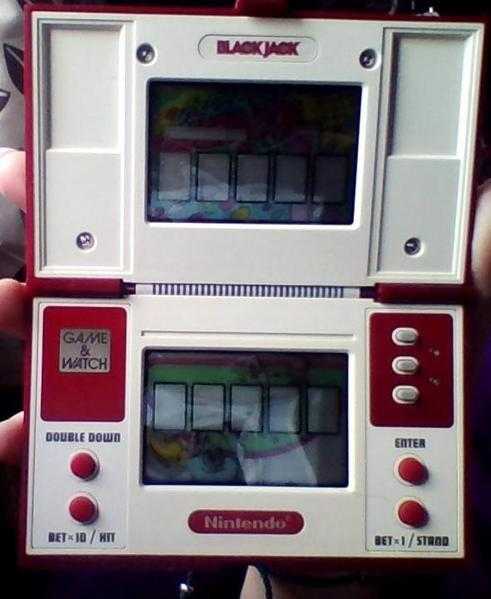 1985 handheld Nintendo black jack. Retro handheld.