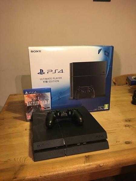 1TB PS4 (Boxed) with controller, Battlefield 1 and all necessary wires