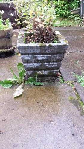 2 ATTRACTIVE SMALL STONE PLANTERS