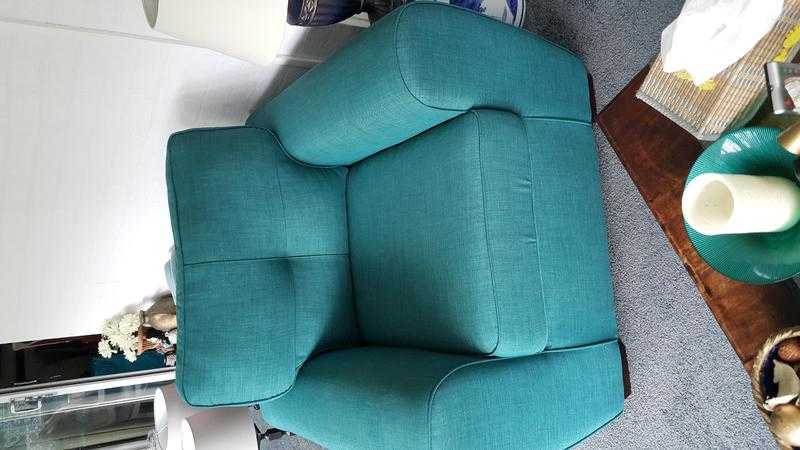 2 Beautiful Teal Armchairs  For Sale