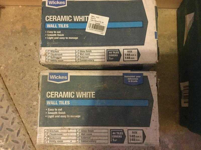 2 boxes white tiles