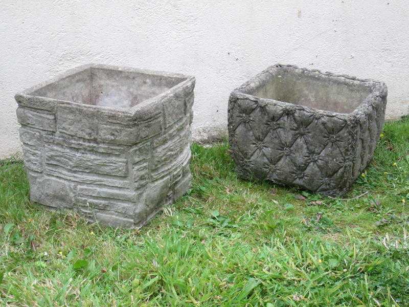 2 Concrete Plant Pots