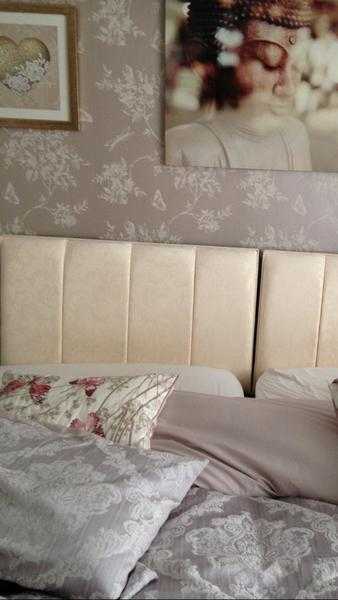 2 cream headboards