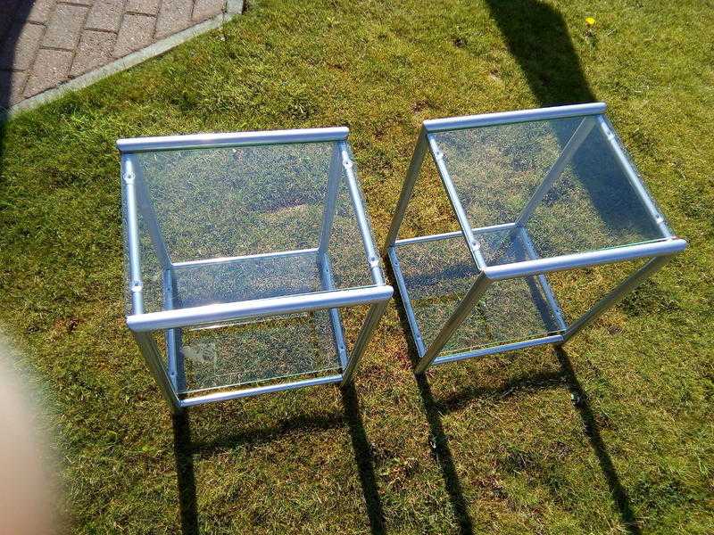 2 glass coffee tables
