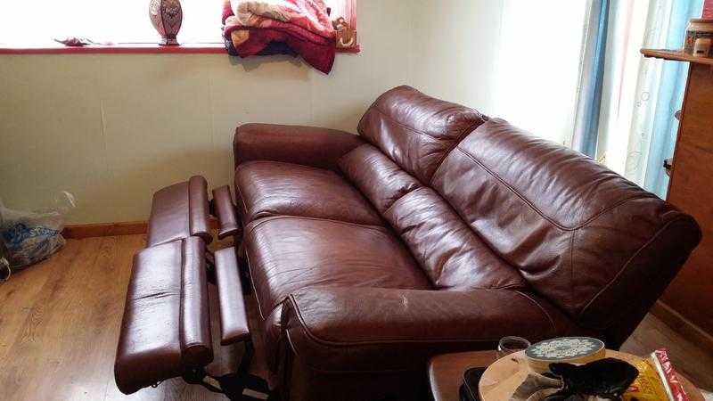 2 leather reclining sofas