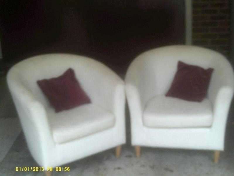 2 retro armchairs from new not covered