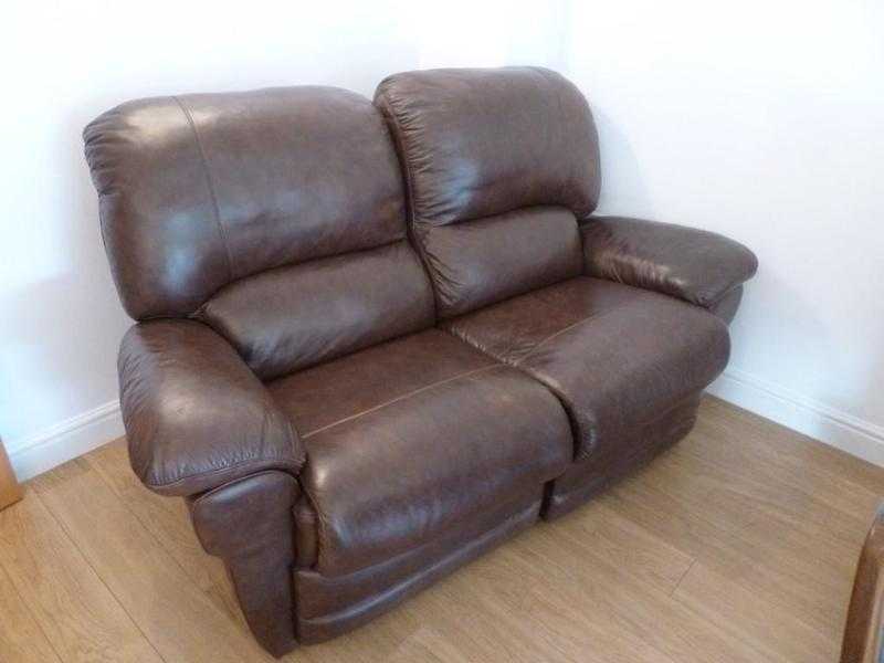 2 Seat Reclining Leather Sofa