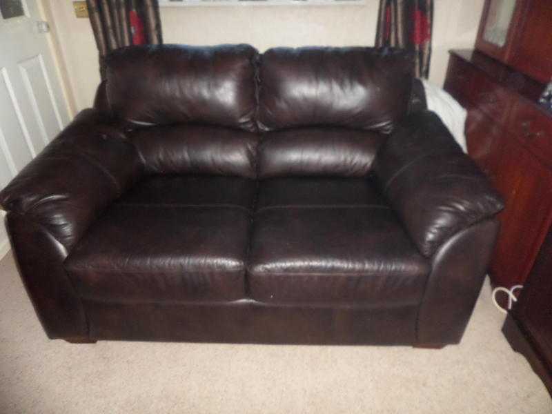 2 seater amp 3 seater Dark brown sofas. for sale