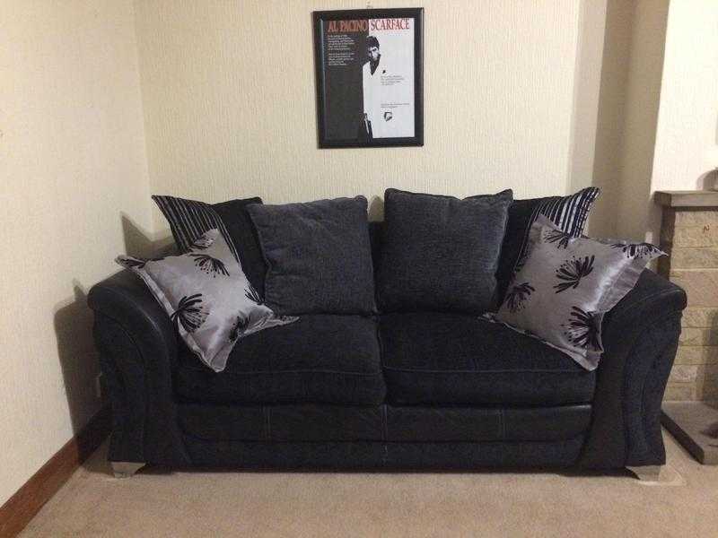 2 seater black sofa