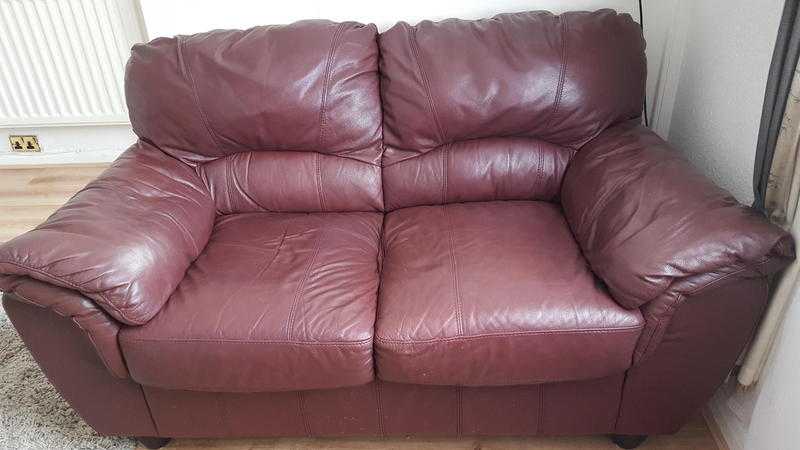 2 seater brown leather sofa for sale