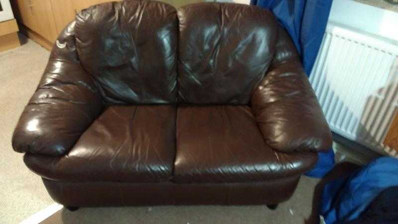 2 seater brown settee