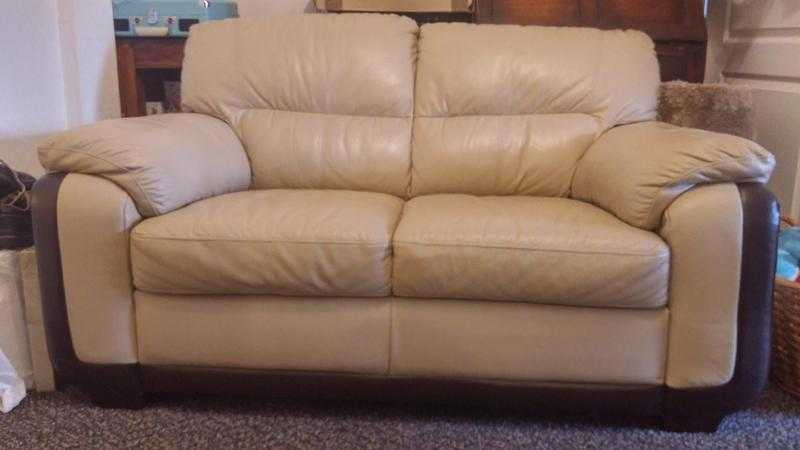 2 seater leather sofas x 2