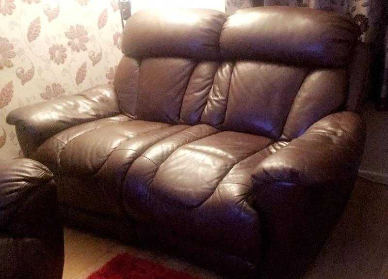 2 Seater Manual Recliner Leather Sofa