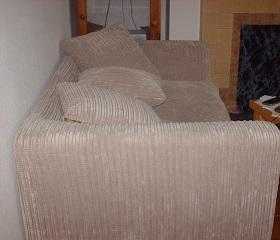 2 seater sofa beige corduroy