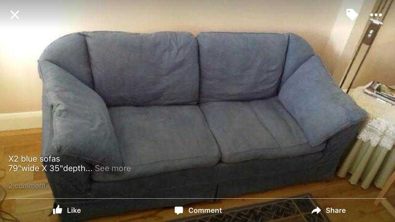 2 Seater Sofa in bluegrey great condition