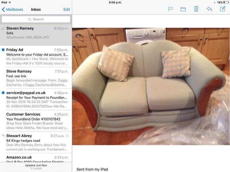 2 seater sofa light green