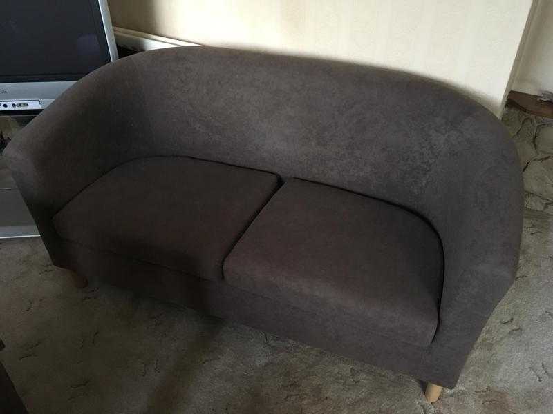 2 seater tub sofa, brown