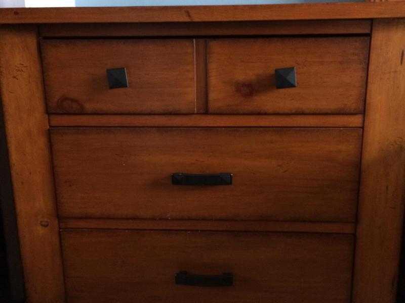 2 solid wood bedside tables