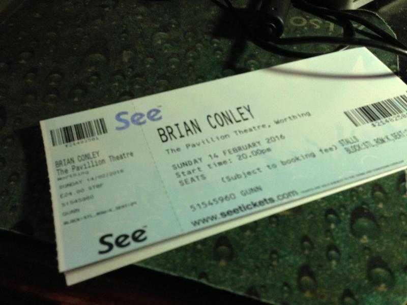 2 TICKETS to Brian Conley Worthing Pavllion sunday 14th Feb, 8pm