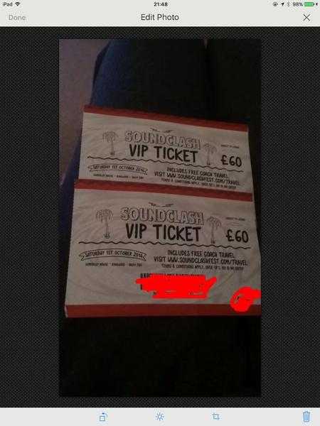 2 VIP Soundclash Tickets including free parking or coach travel