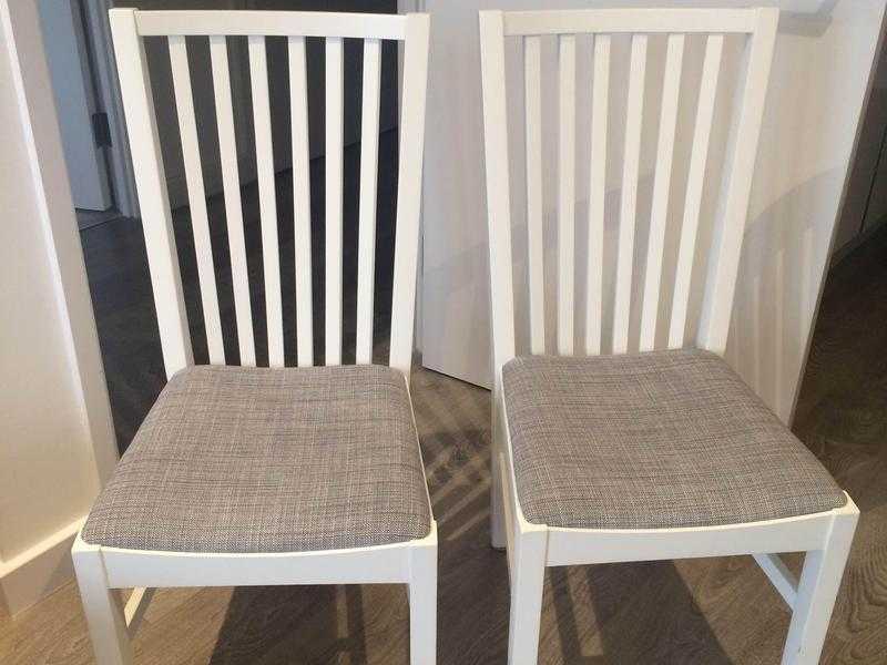 2 white Ikea chairs - like new