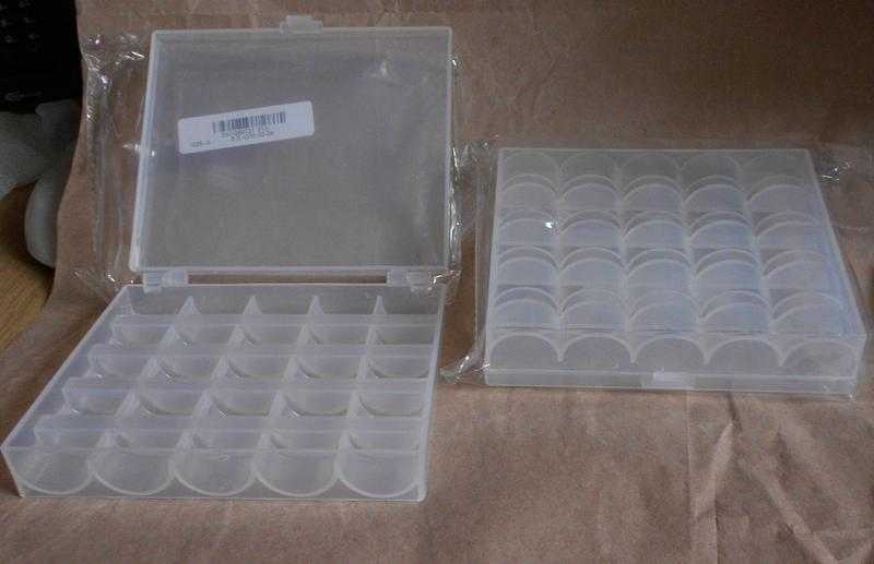 2 x 25 Empty Storage Cases for Sewing Machine Bobbins  4quot x 4.5quot x 1quot approx