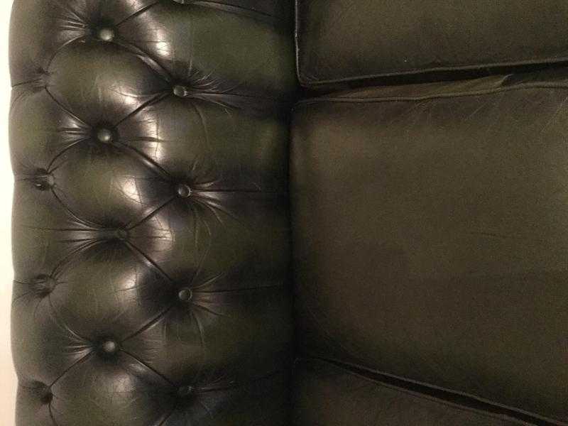 2 X 3 seater leather Chesterfield sofas