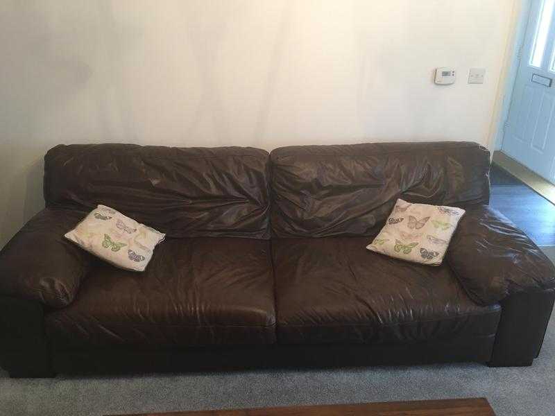 2 x 4 Seater Leather Sofas