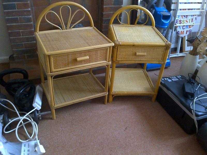 2 x bedside wicker units