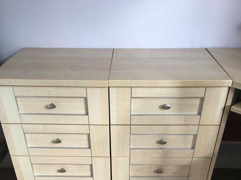 2 X BEECH CHEST OF DRAWERS