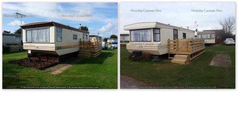 2 x caravans for hire at Hemsby nr Gt Yarmouth,Norfolk