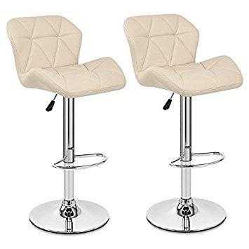 2 x Cream Diamond Bar Stools