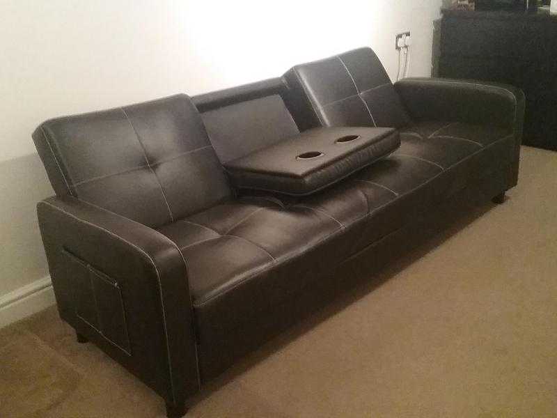 2 x Faux leather sofa beds for sale 20 each