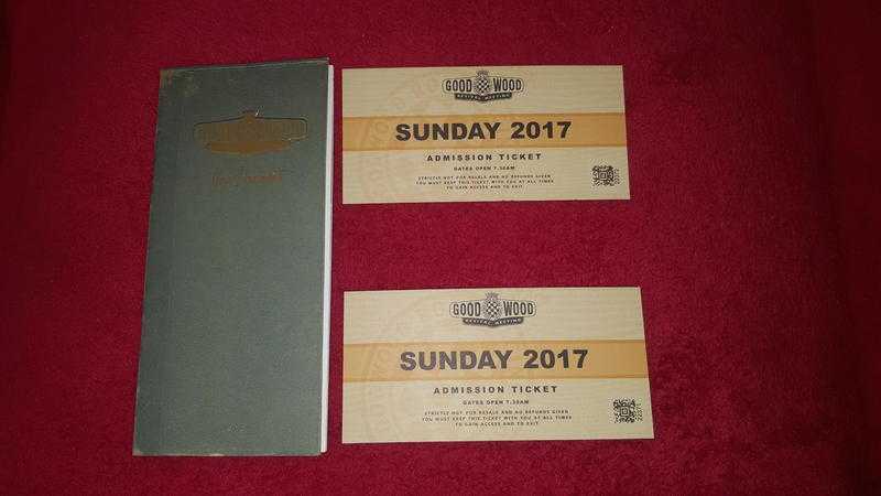 2 x Goodwood Revival General Admission Tickets for Sunday 10th September