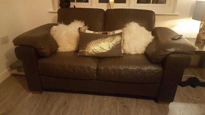 2 x matching leather sofas